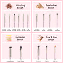 Jessup Makeup Brushes Set 15pcs Eye Make up Brush Eyeshadow Eyebrow Liner Blending Concealer Cosmetic Tool Kits Goat Hair