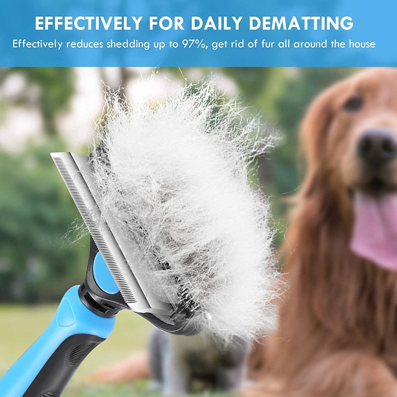 Benepaw Professioneller Hundekamm-Rechen 2 in 1 sicherer doppelseitiger bequemer Griff Haustierpflegebürste zum Entfernen von Mattenverwicklungen
