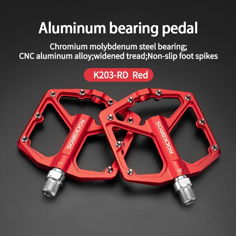 ROCKBROS MTB Cycling Ultralight Pedal Bike Bicycle Sealed DU Bearing Pedals Aluminum Alloy CRMO Non-slip Cleat Bike Part Pedals