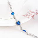 2020 New Korean Fashion Jewelry Crystal Heart Charm Bracelets &amp; Bangles Pulseiras Blue Rhinestone Bracelets For Women