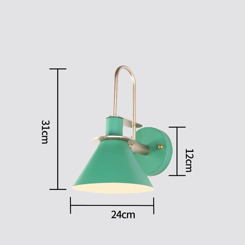 Lámpara de pared con forma de trombón LED de simplicidad nórdica para cocina, comedor, dormitorio, vestíbulo, estudio, mesita de noche, pasillo, lámpara de pared de habitación para niños