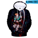 The Newest 3D Hisoka Hoodies Sweatshirts Men Women Hoodie Fashion Autumn 3D Comic Hisoka Boys Girls Black+White Pullovers