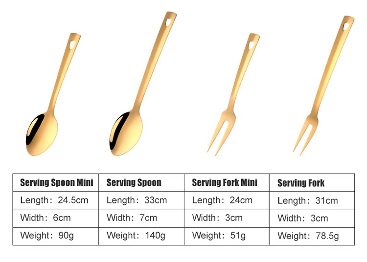 4/12pcs Stainless Steel Kitchen Utensils Gold Cooking Tool Long Serving Sets Scoop Spoon Fork Turner Ladle Cake Shovel