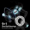 KastKing Centron y sistema de embrague unidireccional de verano carrete giratorio de perfil bajo 9 + 1 rodamientos de bolas Max Drag 8KG carrete de pesca de carpa