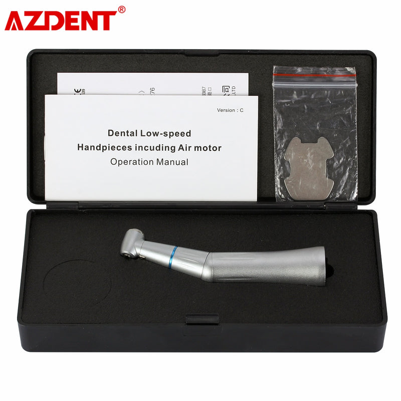 AZDENT Dental 1:1 Winkelstück, gerade Nase, Kegel, Luftmotor, langsames Handstück, inneres Wasser, interner Spray-Druckknopf