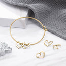 JewelOra, pulseras con abalorios de corazón con grabado personalizado para mujer, brazalete personalizado de acero inoxidable, regalo de joyería DIY para ella