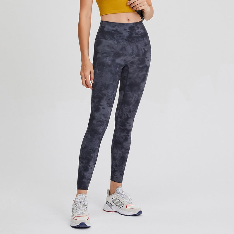 SHINBENE CLASSIC 3.0-TIE DYE Naked Feel Fitness Workout Legging Women No Camel Toe Yoga Pants Sport Gym Legging 2-12