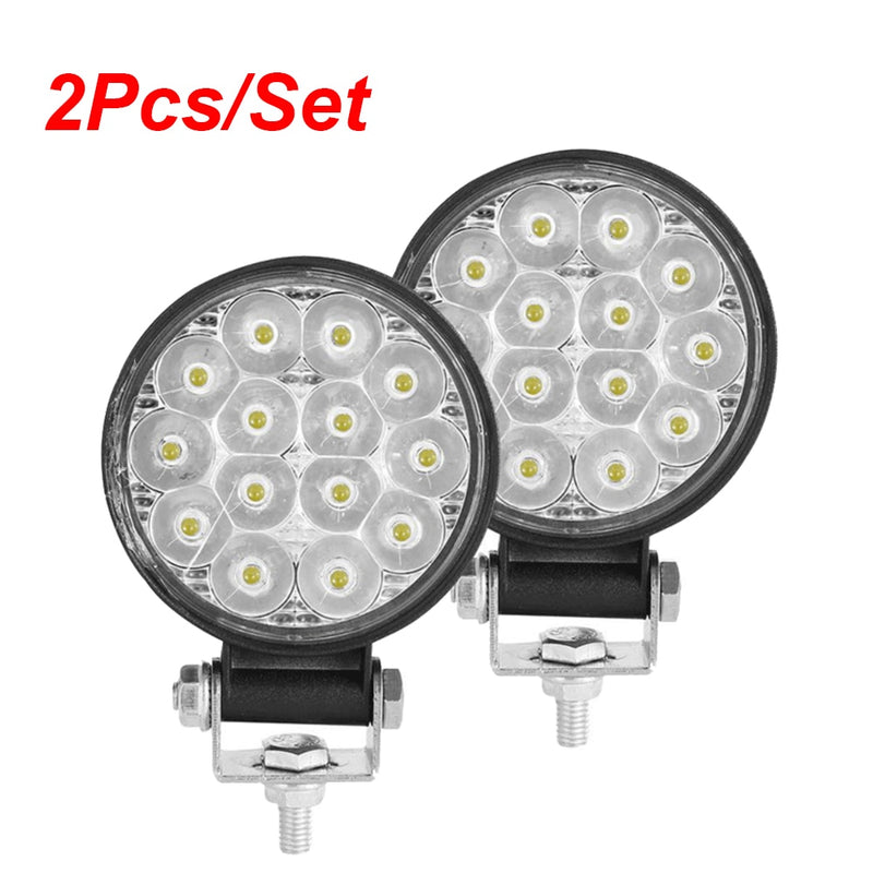 Mini Led Work Light Round Spotlight 42W Car Work Headlight Offroad Fog Light Lamp Night 12/24V LED Light Bar Driving Lights