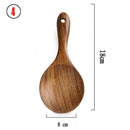 Vajilla de madera Natural de teca tailandesa, cuchara, cucharón, colador de arroz largo, espumadera para sopa, cucharas de cocina, juego de utensilios de cocina