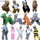 Umorden Kinder Tierkostüm Cosplay Dinosaurier Tiger Elefant Halloween Tiere Kostüme Overall für Jungen Mädchen