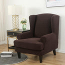 Wing back Chair Cover Jacquard Spandex Stretch Slipcovers for office Chairs Stylish 2 Piece Set With Elastic Band