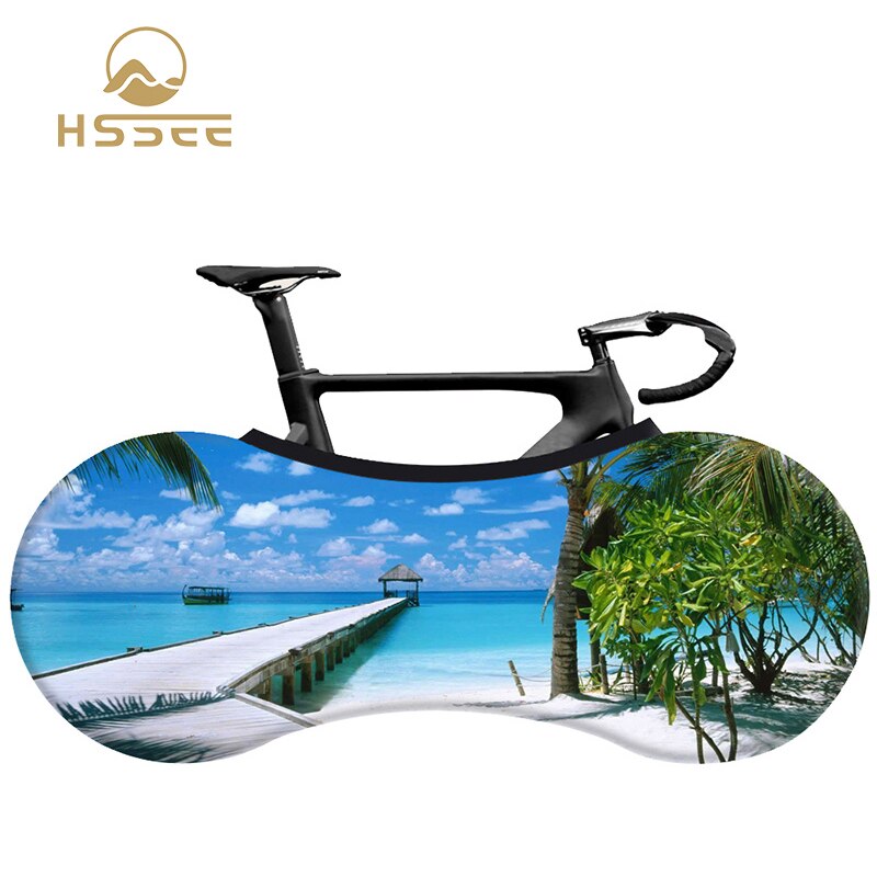 HSSEE beach series bicycle dust cover elastic fabric road bike indoor bicycle dust cover 26"-29" 700c bicycle accessories