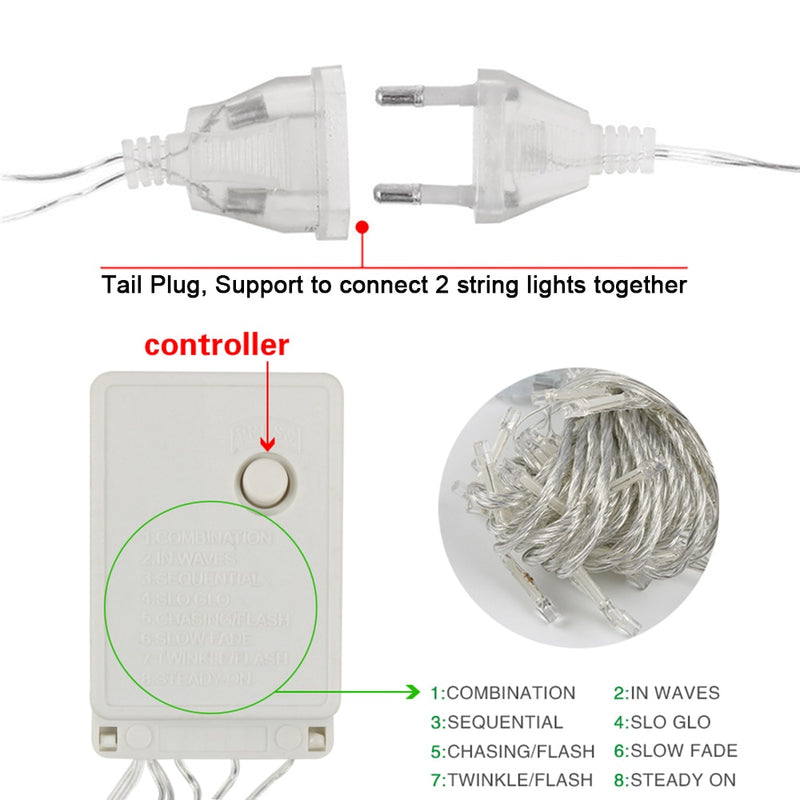 Outdoor Xmas Snowflake LED Lichterketten Blinklichter Vorhang Licht Wasserdicht Holiday Party Connectable Wave Fairy Light D30