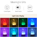 Dropshipping Photo/Text Customized 3D Night Light Desk Lamp Wooden Base Christmas Valentine&