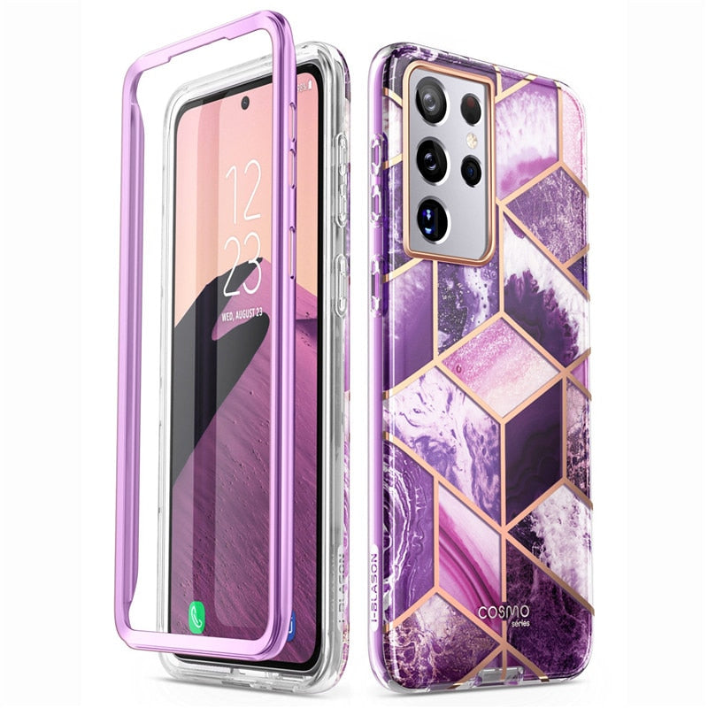 Para Samsung Galaxy S21 Ultra Case 6.8 "(2021) I-BLASON Cosmo Full-Body Glitter Marble Cover SIN protector de pantalla incorporado