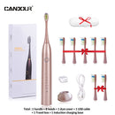 CANDOUR CD-5168 Sonic Electric Toothbrush Rechargeable Toothbrush IPX8 Waterproof 15 Mode USB Charger Replacement Heads Set