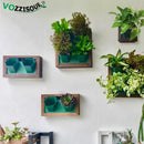 Kreative dekorative Hängetöpfe Hydrokultur Holz Blumenkasten Fotorahmen Blumentopfhalter Vertikale Gartenwand Kunststoff Pflanzer