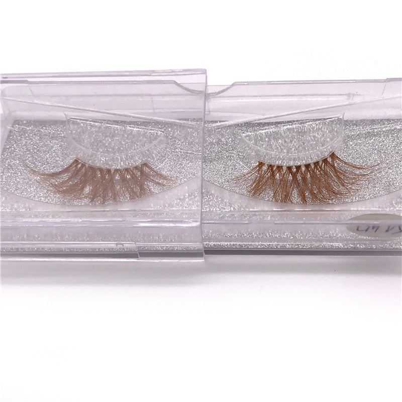 Xinemilin BLONDE 3D mink fake lashes wholesale natural individual brown false eyelashes makeup 15 25mm lash extension supplies