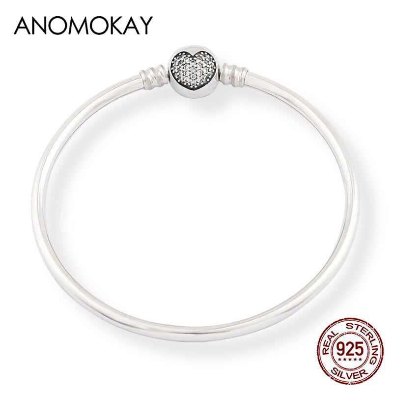 Anomokay Neu 100% 925 Sterling Silber Niedlicher Kleiner Löwe Armreifen Armbänder für Kinder Mode Geburtstagsgeschenk S925 Silber Schmuck