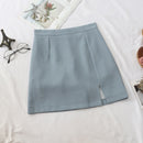 HELIAR, primavera 2022, faldas para mujer, estilo preppy, minifaldas acampanadas de cintura alta con abertura, faldas OL informales elegantes sólidas para mujer