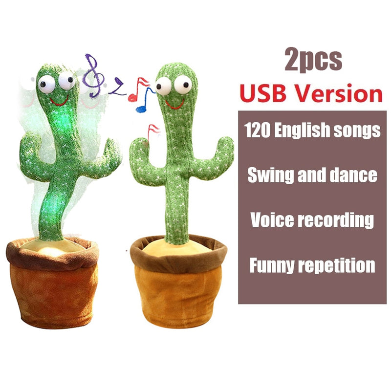 120 Songs Tanzender Kaktus Tänzer Spielzeug Lautsprecher Wiederholen Sagen Sprechen Sprechen Baby Gefülltes Plüsch Plüschtier Kinderspielzeug für Mädchen