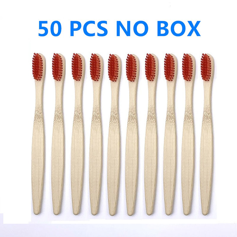 50/40/30-pack Bamboo Toothbrush Adults Soft Bristles Biodegradable Plastic-Free Toothbrushes Low Carbon Eco Bamboo Handle Brush