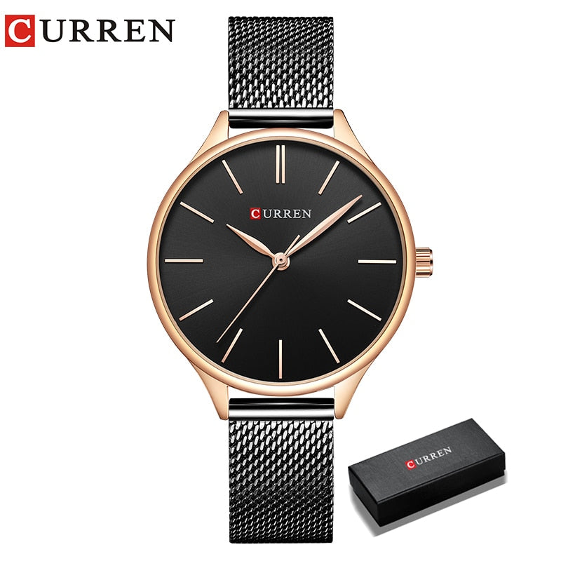 CURREN, relojes para mujer, reloj de pulsera de lujo, reloj femenino, reloj para mujer, acero milanés, reloj de cuarzo dorado rosa para mujer, nuevo