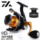 Nuevo carrete de pesca de doble carrete de alta calidad, rodamiento de bolas de acero inoxidable, alimentador de pesca, carrete giratorio para pesca de carpa