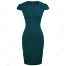 Sommer-bezauberndes reizvolles Promi-Art-Art- und Weisetaschen-knielanges Bodycon dünnes Geschäfts-Hüllen-Partei-Kleid E521