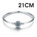 BISAER 925 plata esterlina Pulseira copo de nieve brazaletes 925 corazón serpiente cadena broche mujer plata pulsera para mujer joyería