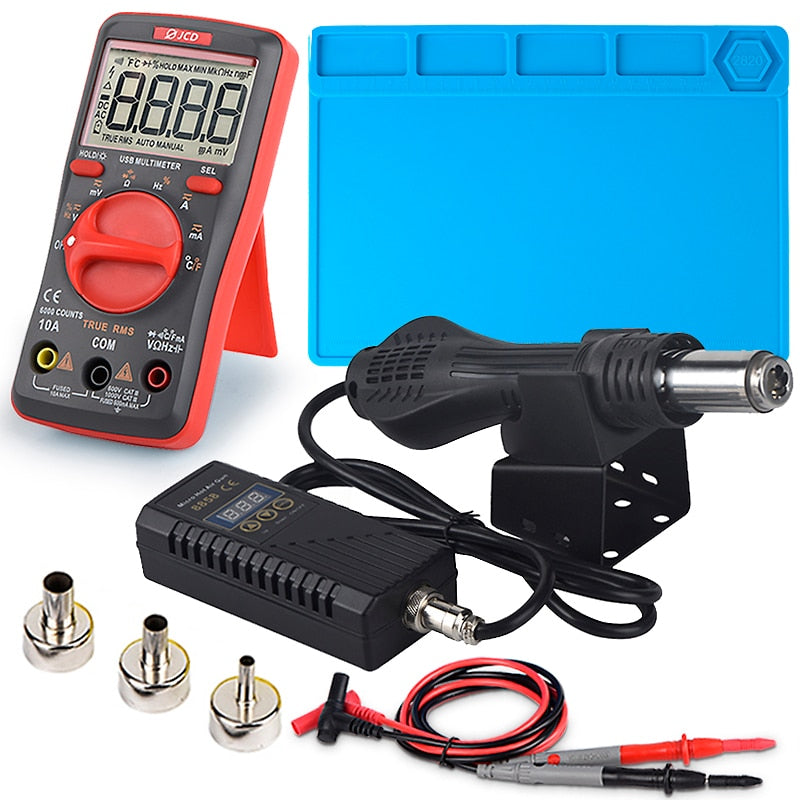 JCD Hot air gun 8858 Micro Rework soldering station LED Digital Hair dryer for soldering 750W Heat Gun welding repair tools