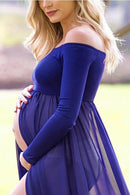 Lange Umstandskleider für Fotoshooting Chiffon Schwangerschaftskleid Fotografie Requisiten Maxikleid Kleid für schwangere Frauen Kleidung 2020