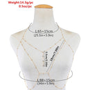 Strass Quaste Körperkette Sexy Strand Gold Silber Farbe Hochzeit Zubehör BH Kreuz Körperkette Schmuck für Frauen