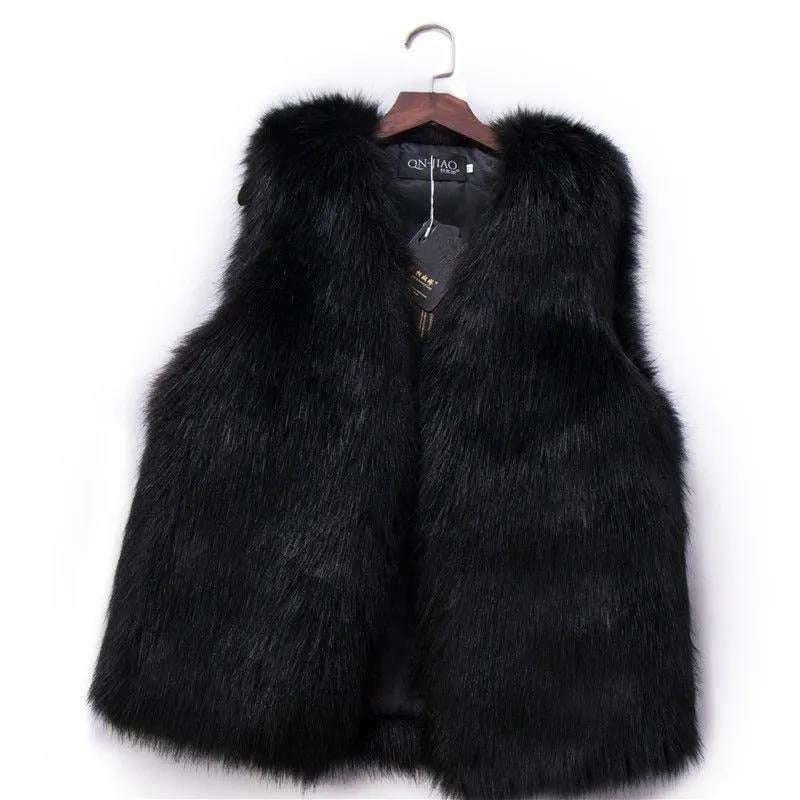 2021 New Winter Female Fox Fur Vest Coat Winter Warm White Black Gray Fur Vest Jacket Large Size 2XL Sleeveless Coat