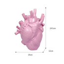 Nordic Simulation Anatomical Heart Shape Flower Vase Heartbeat Resin Flower Pot Art Vases Sculpture Desktop Plant Pot Home Decor