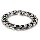 Fongten Vintage Punk Charms Link Chain Bracelet Stainless Steel Skull Snake Viking Dainty Cuff Bangle Men Jewelry