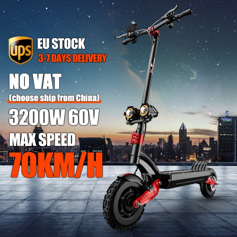 [EU STOCK] X-Tron X10Pro 3200W 60V Elektroroller Erwachsener Dual Motor E Scooter Faltbarer Tretroller Max. 70 km / h 90 km Reichweite