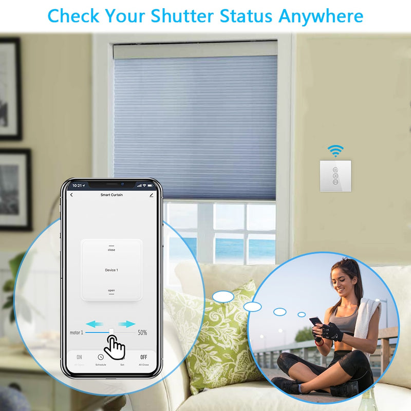 Tuya Smart Life ZigBee 3,0 interruptor de persianas de cortina y mando a distancia para persiana enrollable Google Home Alexa Control de voz automatización MQTT