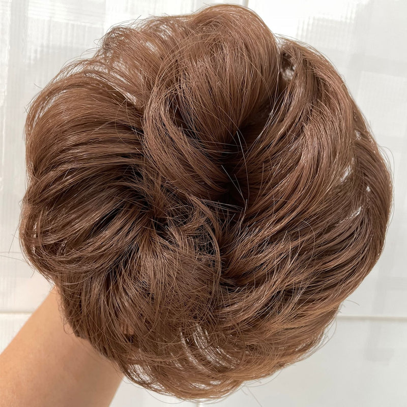 Tinashe Beauty Gummiband mit unordentlichem Haarknoten Scrunchy Chignon mit Gummiband Messi Haarteile Donut für Frauen Kinder
