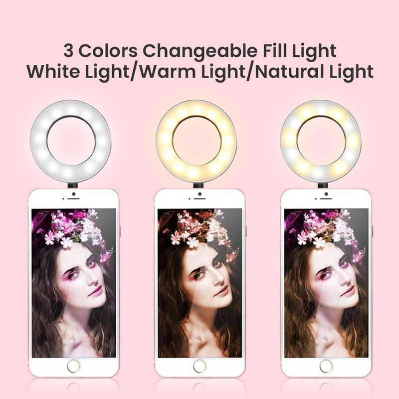LED Selfie Ring Light with Flexible Long Arm Mobile Phone Holder Makeup Desktop Clip Usb Ring Lamp For Youtube Live Makeup Video