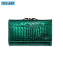 VICKAWEB Mini Women Purses Alligator Hasp Ladies Wallets Purse Woman Fashion Short Genuine Leather Wallet Women Small Wallet