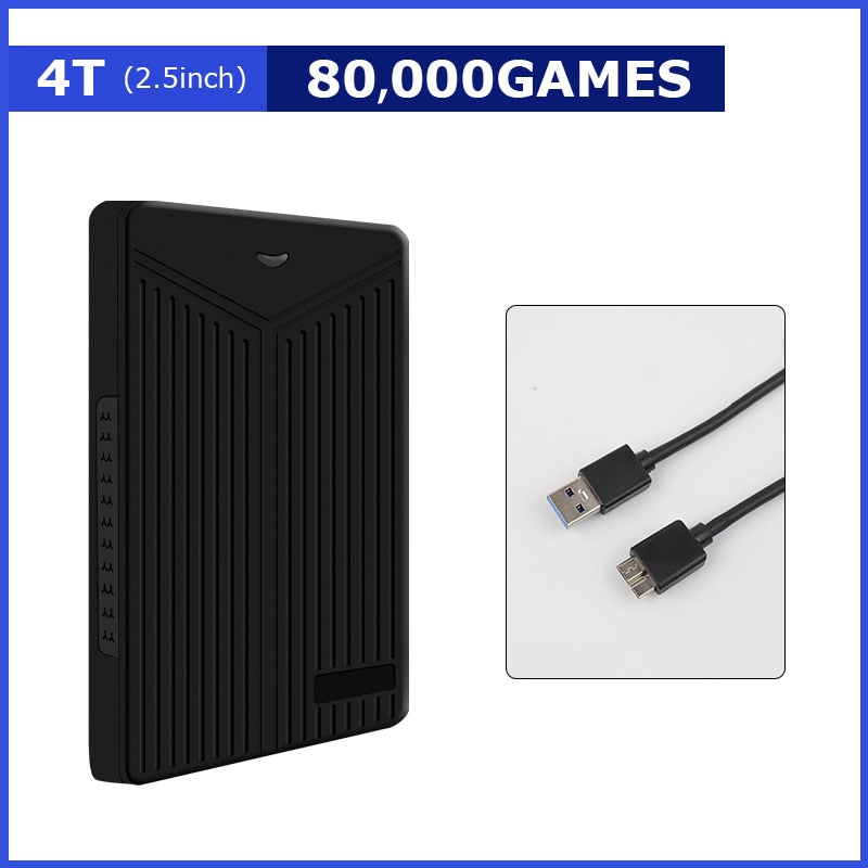Hyperspin HDD With 100000+ Retro Games For PS4/PS3/PS2/Wii/Wiiu/SS/Game Cube/N64 Portable Game Hard Drive Disk For Win 7/8/10/11