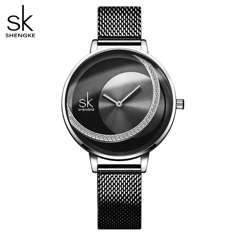 Shengke Crystal Women Watch Luxury Brand Ladies&