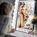6 Zoll LED Spiegel Wecker Touch-Taste Wand Digitaluhr Zeit Temperatur Feuchtigkeitsanzeige USB-Ausgang Tischuhr