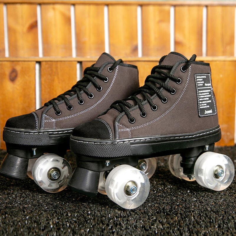New Style Patines Adult Double-Row Roller Skates Four-Sheel  Adult Men Women Outdoor Roller Shoes