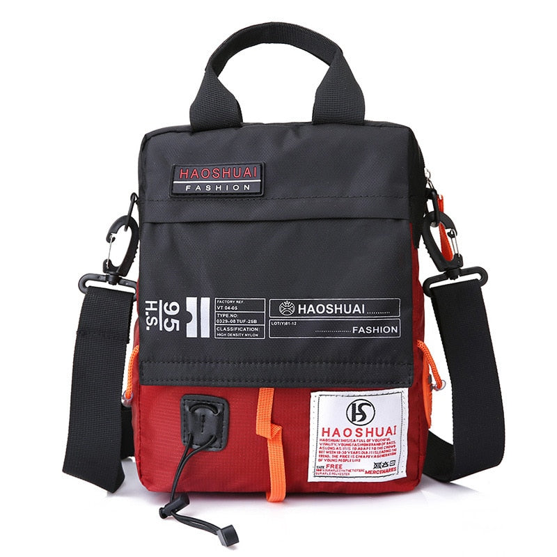 Men Nylon Messenger Bag Shoulder Crossbody Bags Multifunction Fashion Casual Hiking Bicycle Travel Satchel School Handbag XA80ZC