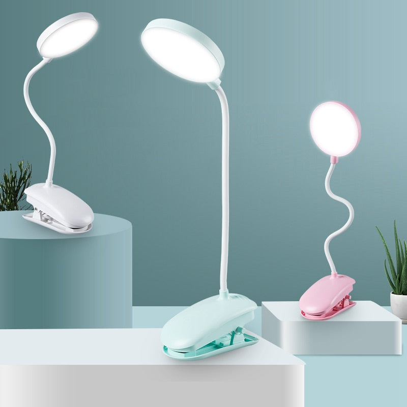 Lámpara de escritorio con abrazadera Led multifunción USB, lámpara de mesa con atenuación táctil de cuello de cisne Flexible, lámpara con Clip para libro, cama, oficina y ordenador