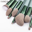 RANCAI 13pcs Cosmetics Makeup Brushes Set Large Loose Powder Foundation Highlight Contour EyeShadow Oblique Eyebrow Soft Hair
