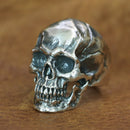 LINSION 925 Anillos de calavera de plata esterlina con alto detalle para hombres Biker Punk Ring TA50 Tamaño de EE. UU. 7 ~ 15