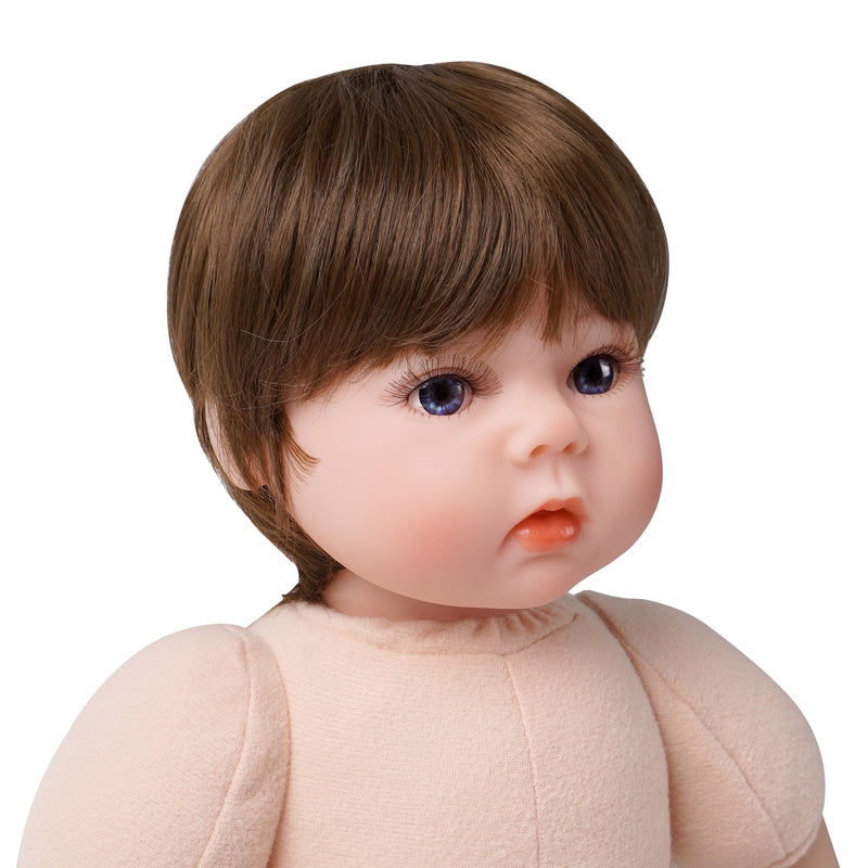 55cm Reborn Baby Doll Newborn Bebe Girl Vinilo de silicona Traje rosa claro